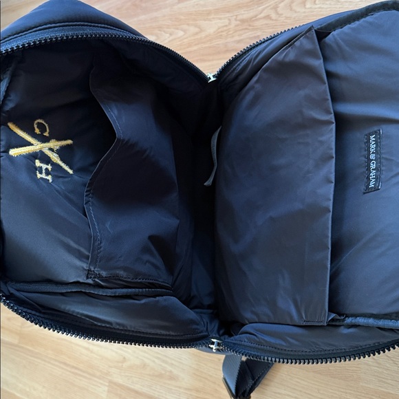 Mark & Graham Black Backpack Puffer Quilted Gold Hardware - Picture 7 of 8